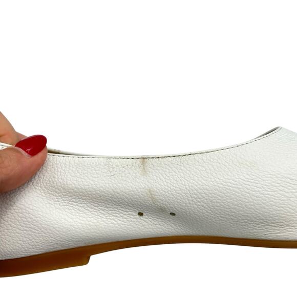 Everlane NEW White Leather Day Glove Slip On Ballet Flats - Picture 2 of 11